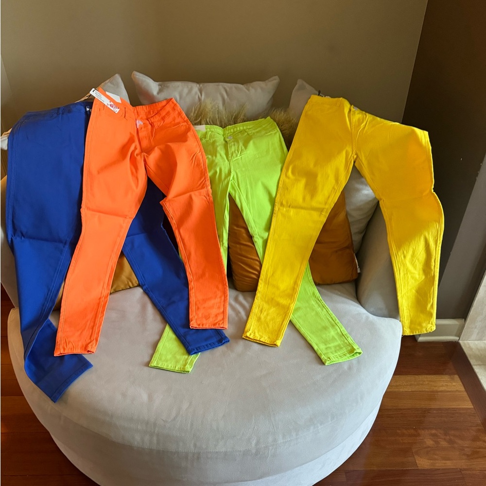 Colorful high waisted superstretch women jeans